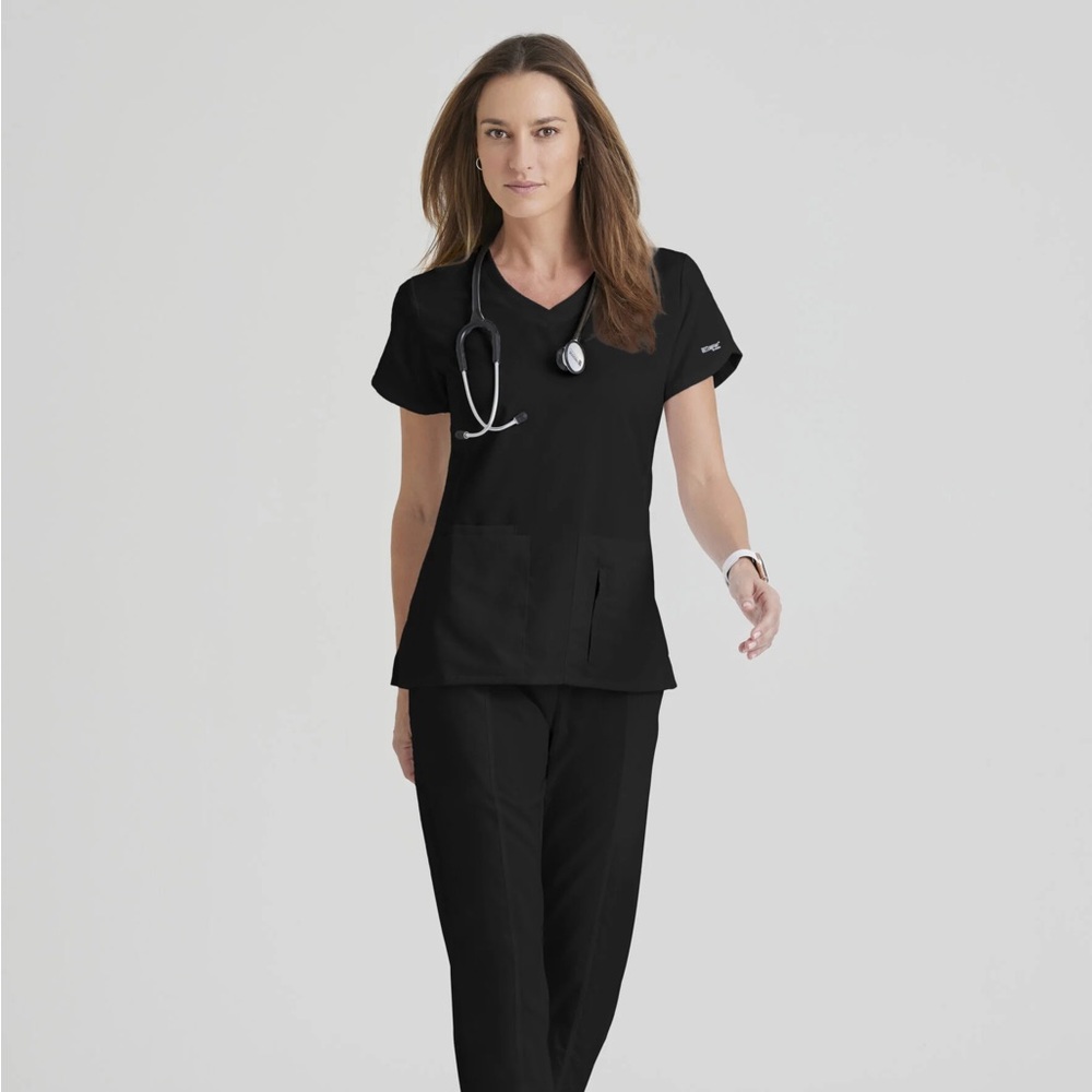 Greys Anatomy Black Scrub Top